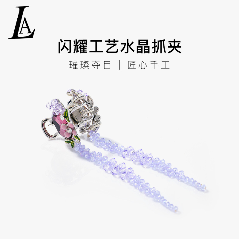 闪耀工艺水晶蝴蝶结醋酸抓夹发夹发卡女款时尚发饰美妆配件