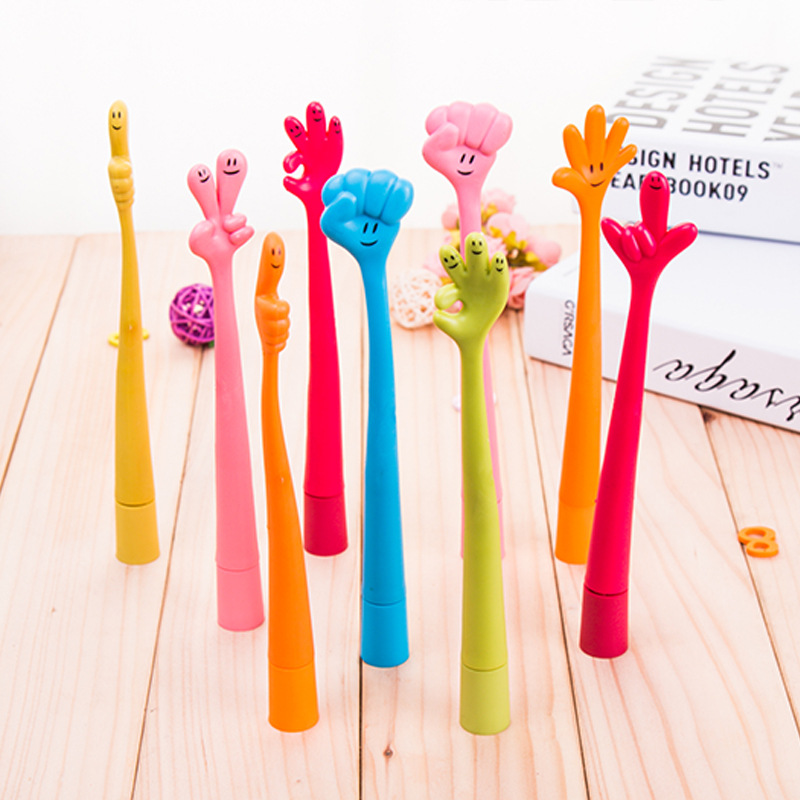 P-0193 Creative Stationery, Cute Ballpoint pens, Cartoon gesture advertising pens, curved finger pens wholesale details Picture