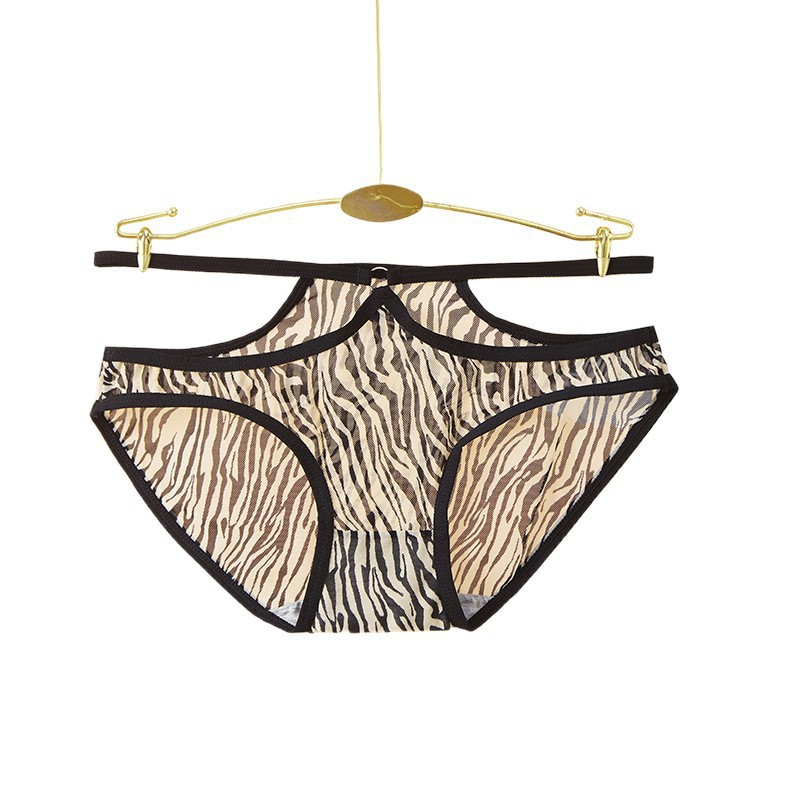 New sexy and light luxury mesh leopard print women's comfortable, breathable, thin-band circular cutout, alluring and traceless underwear Item Picture