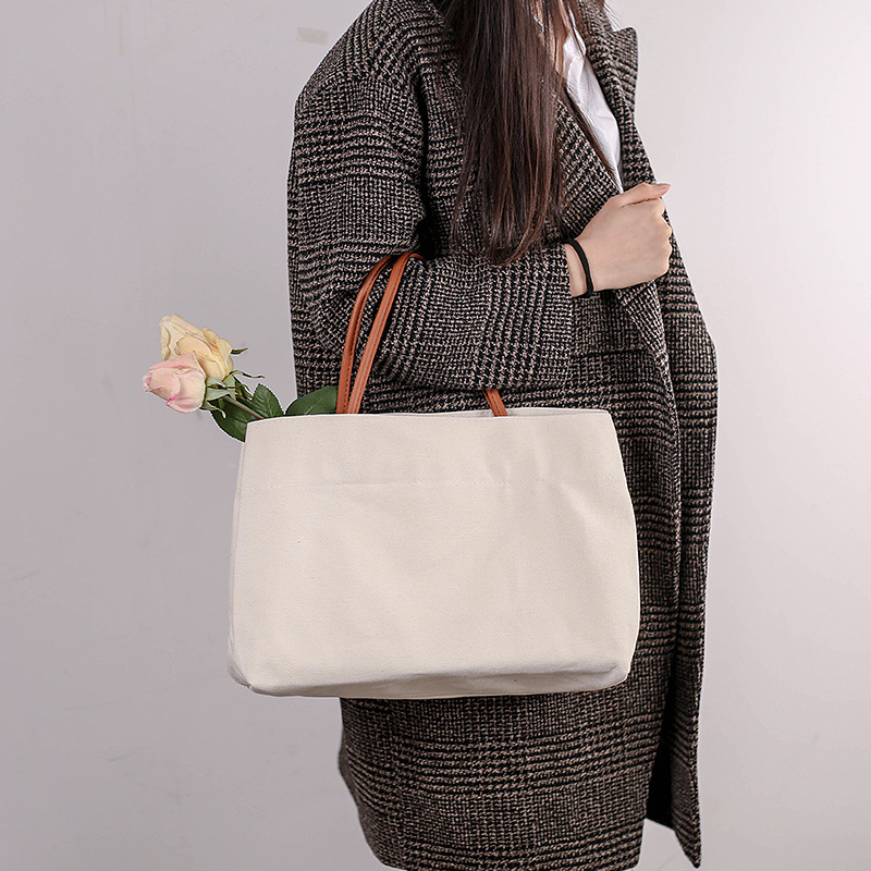 Cross-Border Canvas Bag In Ins Style, Large-Capacity Canvas Bag, Shopping Bag, Storage, Fashionable Crossbody, Simple Canvas Bag, Canvas Bag, Handbag, Simple Canvas Bag Application Scenario