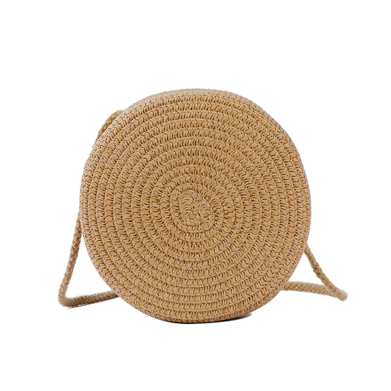 Cross-Border Straw Weaving Bags, Summer Cute Large Straw Weaving Bags, Women's Beach Straw Weaving Small Round Bags, Mobile Phone Bags, Crossbody Handmade Straw Weaving Bags Item Picture