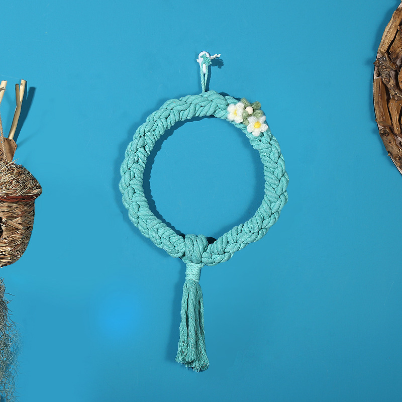 Aliexpress cotton thread woven mirror, Bohemian-style tapestry, woven rope pendant, cotton rope hanging decoration, garland, handmade Specification image