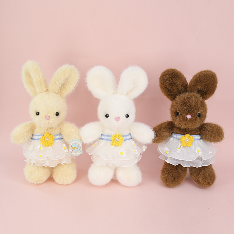 Cute and adorable little rabbit plush toy, sweet and ear-hanging rabbit, fresh and cute birthday gift, rabbit figurine details Picture