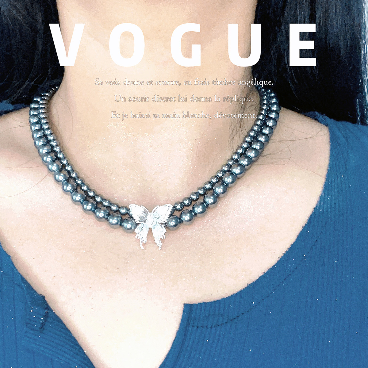 The 2024 new double-row butterfly pearl necklace exudes a high-end feel. The Australian white and Tahitian black pearl necklace and collarbone chain are exquisite
