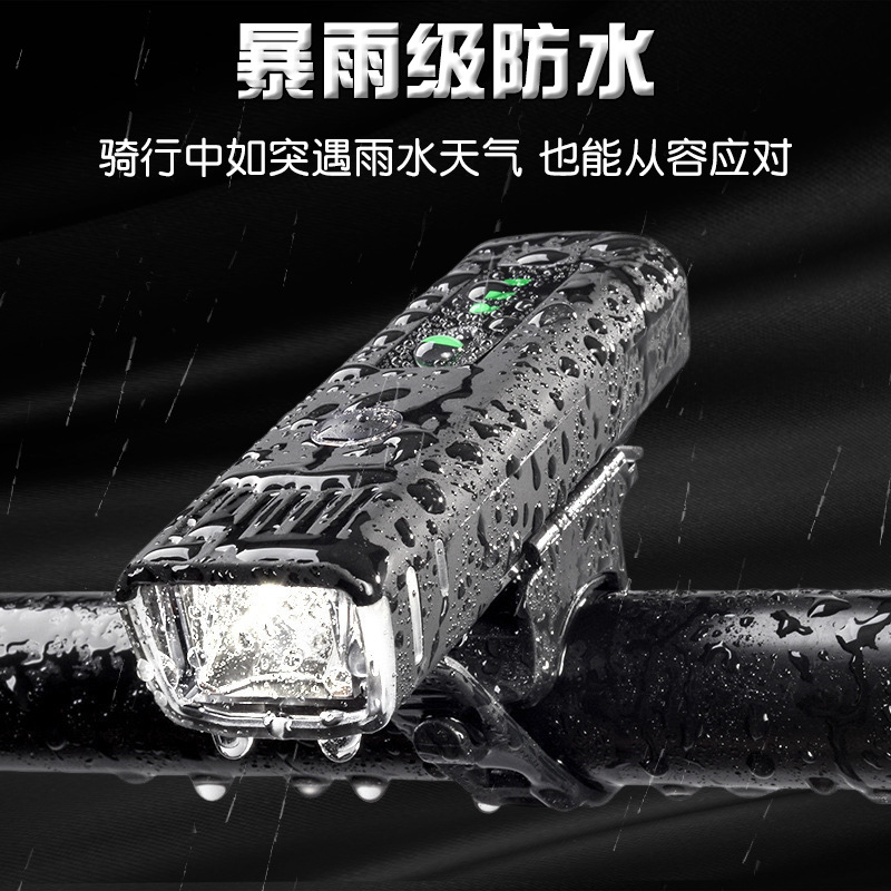 Bicycle lights, night riding high-brightness and powerful flashlights, solar-powered charging headlights, mountain and road cycling equipment details Picture