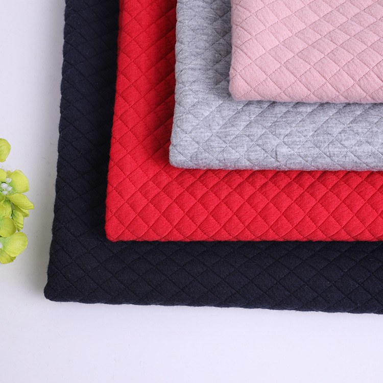 现货320g针织菱形提花空气层TR弹力记忆枕家居服家纺提花面料