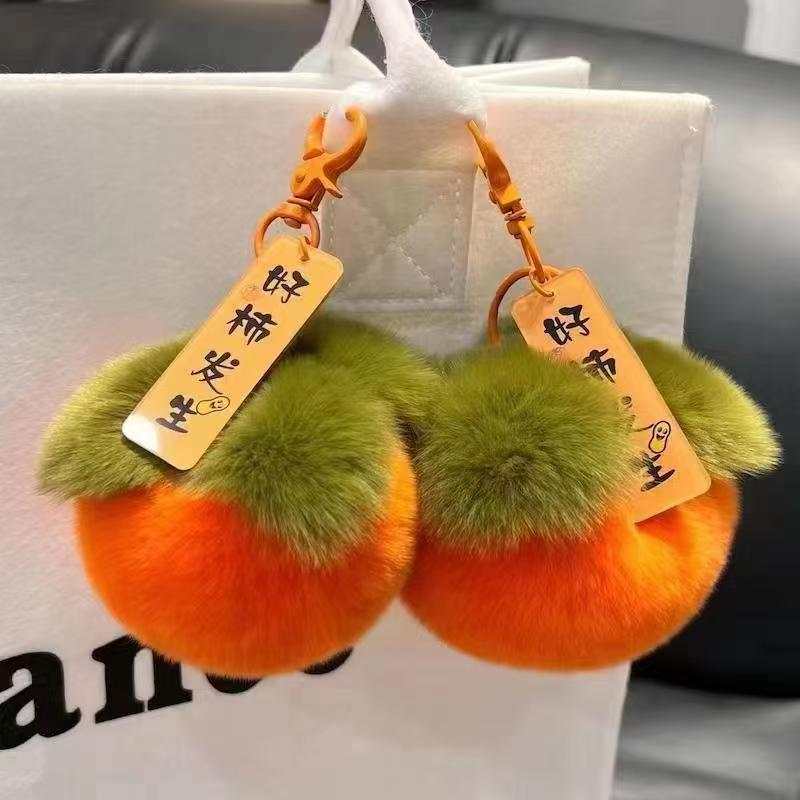 New persimmon pendant, small accessory, car key chain, everything goes well, male and female student schoolbag pendant Application Scenario