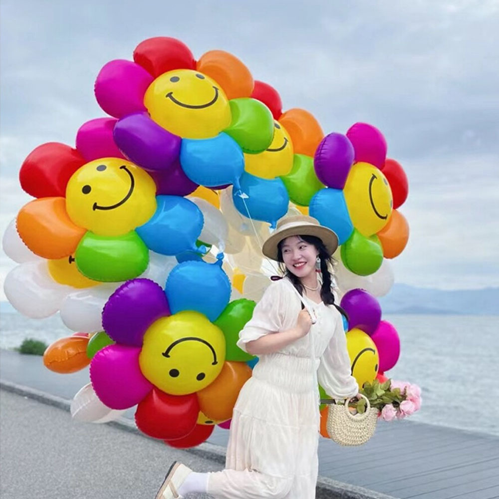 ins风大号白色雏菊太阳花气球户外春日野餐许愿放飞拍照道具