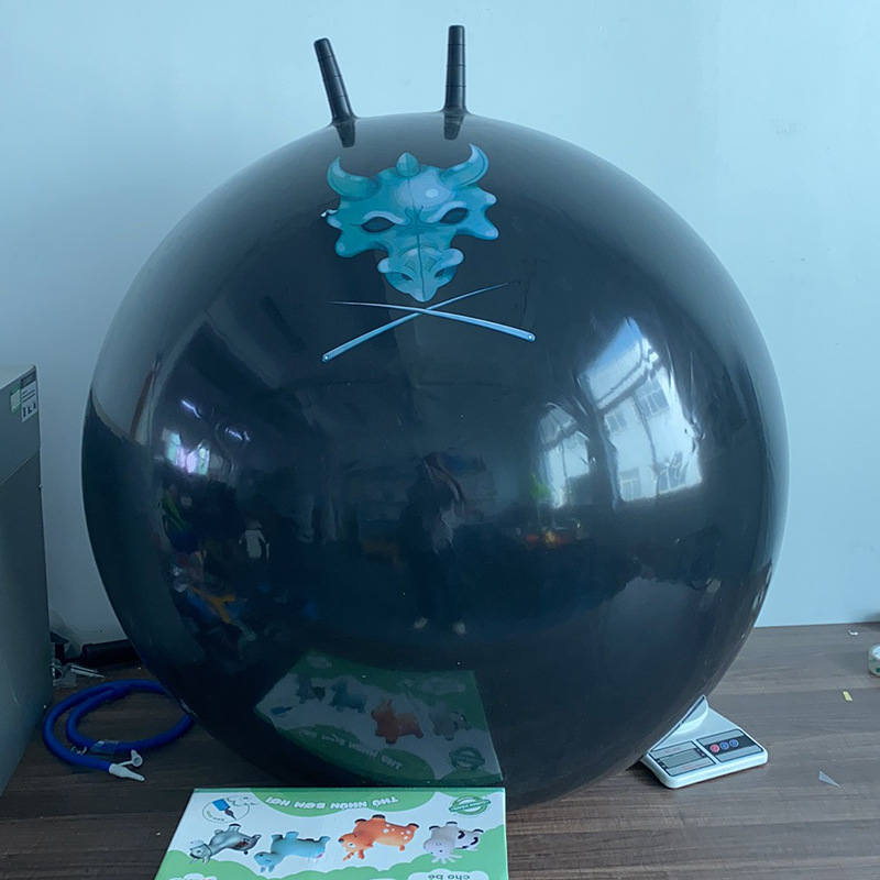 75cm 表情贴标羊角球 儿童玩具拍拍球 幼儿园平衡弹跳球亲子