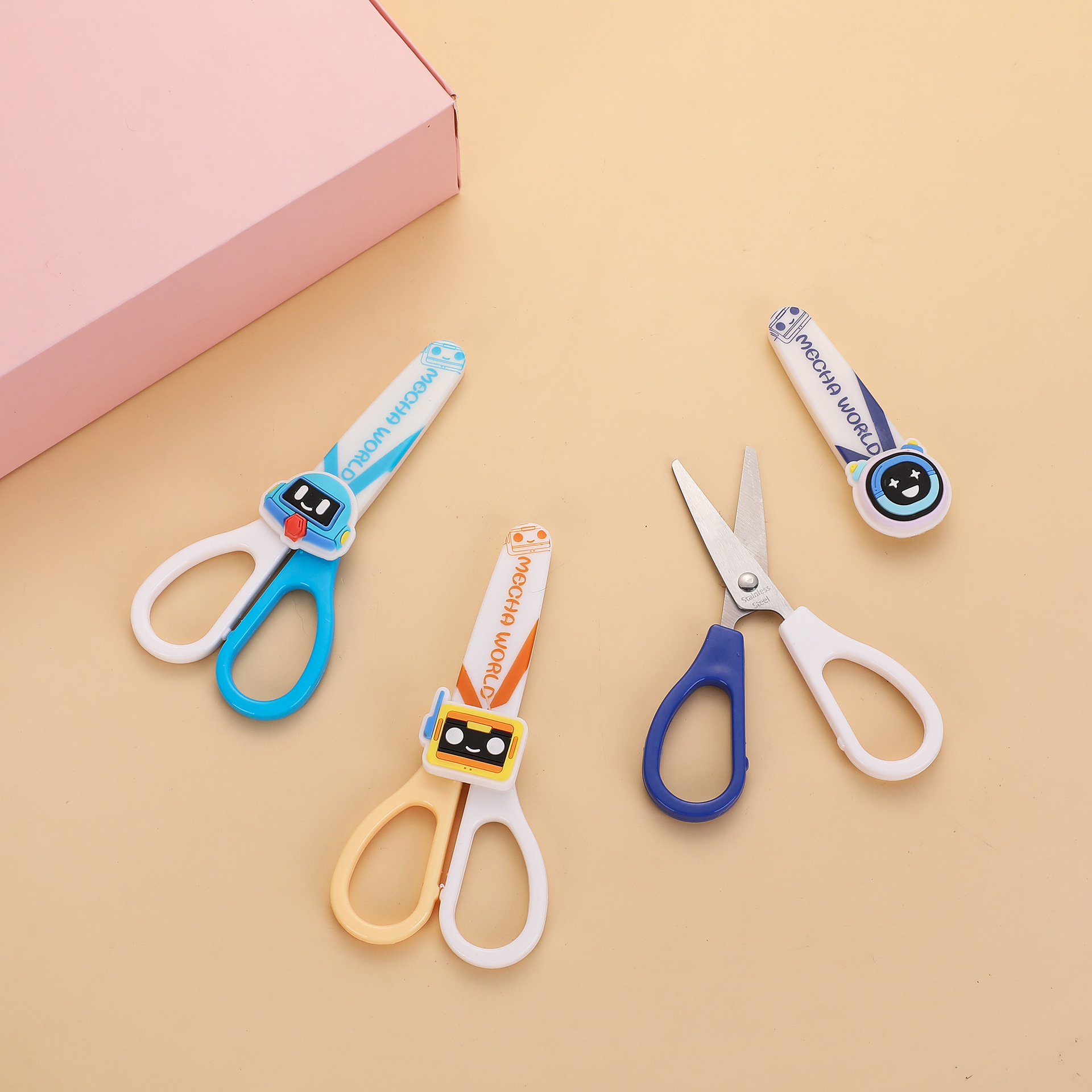 Pioneer 1244 Cartoon Student Scissors Office Art Paper-cutting Handicraft Scissors with Protective case scissors Specification image