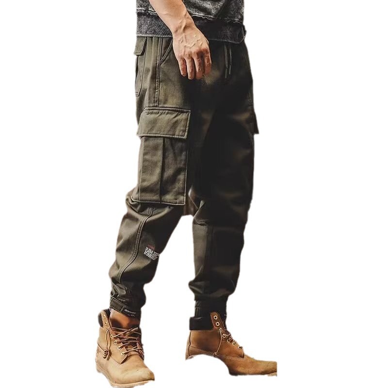Multi-pocket workwear pants for men, new fleece American trendy brand loose casual pants for autumn and winter, men's fashionable tapered pants Item Picture
