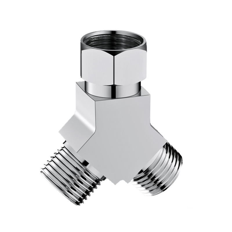 Thickened stainless steel adapter for one-inlet and two-outlet water distributors made of refined copper, specifically designed for faucets and shower heads Item Picture
