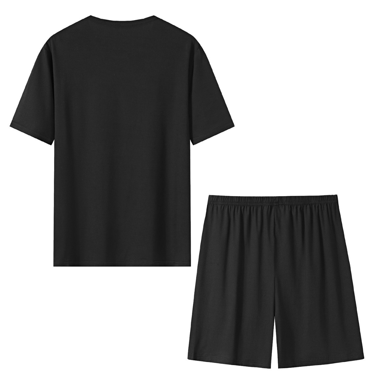 Cross-border new casual set, two-piece printed home wear, men's trendy casual T-shirt, pajamas, short sleeves and shorts details Picture