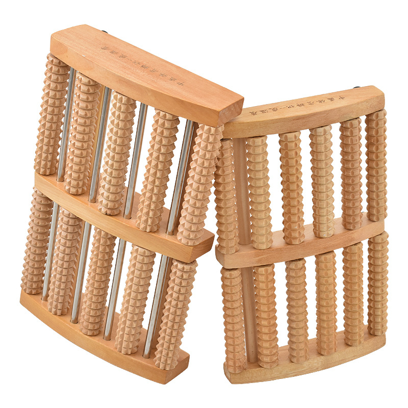 实木足底按摩器脚底穴位按摩器疏通经络缓解足部疲劳家用养生神器白底实物图