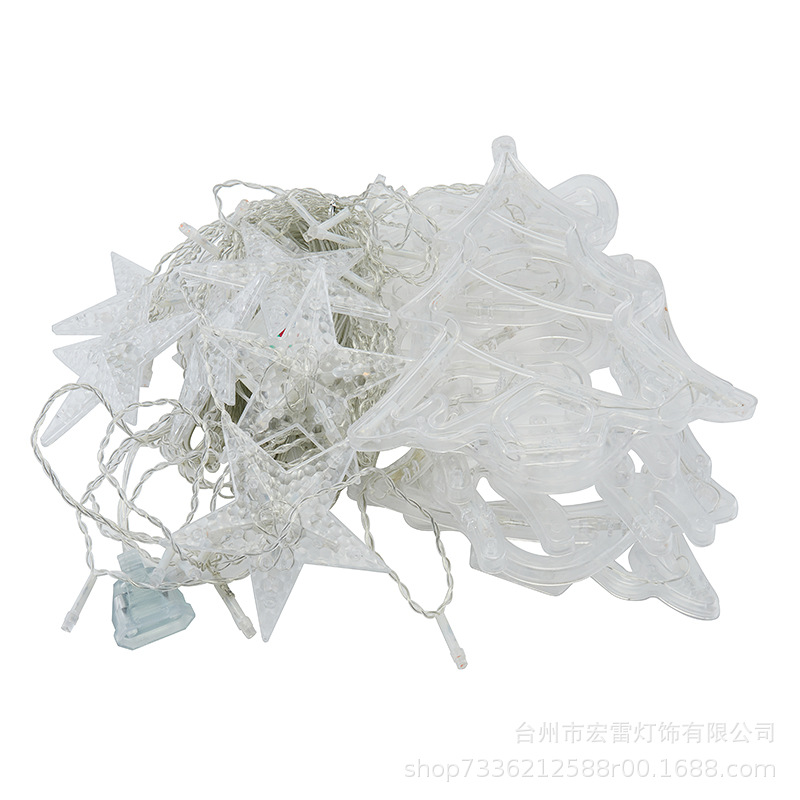 Wholesale of LED curtain lights for Christmas festival room decoration, creative deer bell Christmas tree curtain light strings Item Picture