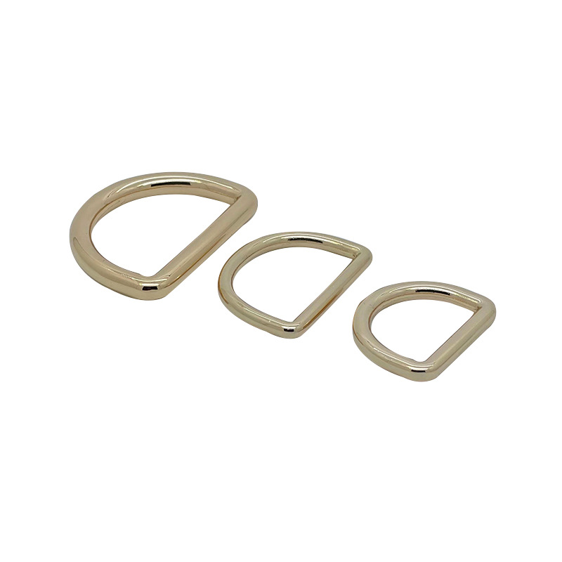 Wholesale hardware D-buckle, metal ring, seamless D-shaped buckle, alloy semi-circular D-shaped buckle, clothing and pet collar accessories Item Picture