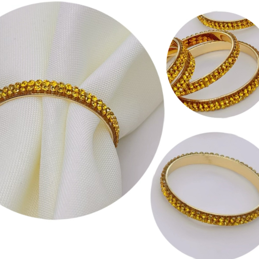 New cross-border water diamond metal napkin ring, hotel napkin buckle, table setting rim cloth ring, wedding exquisite napkin ring Application Scenario