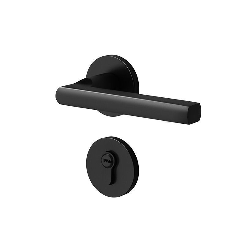 Black door lock, universal bedroom type household magnetic silent split door lock handle, minimalist interior door lock complete set Item Picture