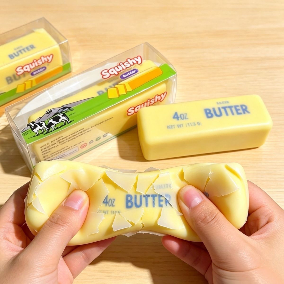 Красный, хрустящий, хрустящий, масляный батончик "butter butter" 2026 новый, выпускающий медленно-отдающий креатив бум-бум Application Scenario