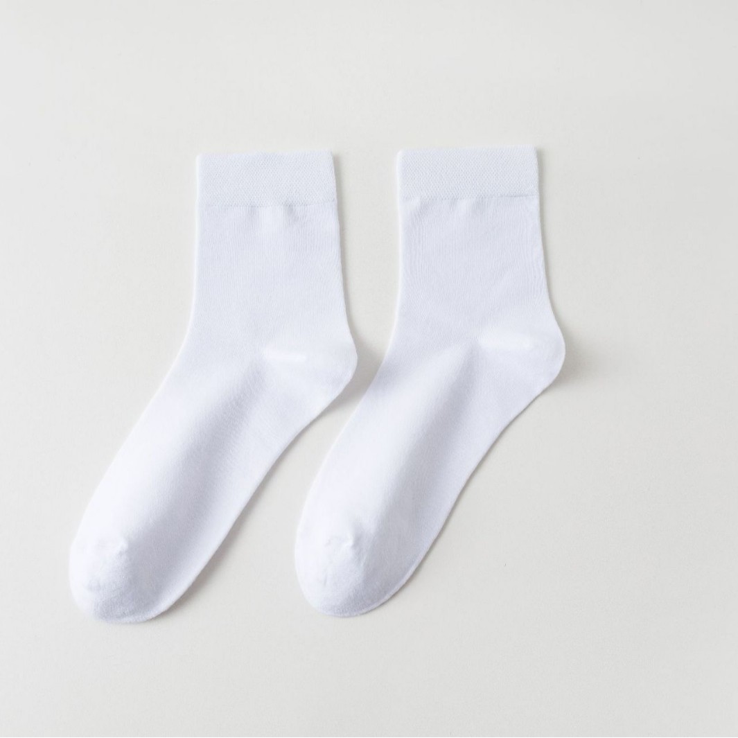 7A antibacterial pure cotton men's socks, Spring and autumn business men's mid-tube breathable, deodorizing and sweat-absorbing black supermarket autumn and winter long socks Item Picture