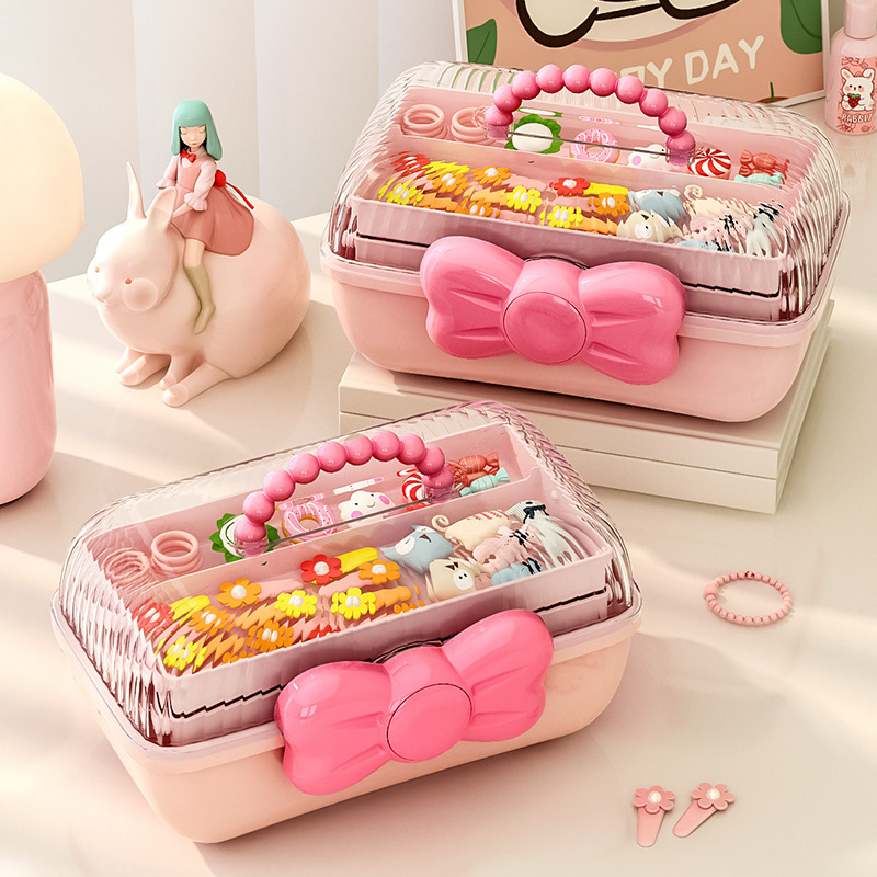 Children's jewelry box, bow storage box, home hairpin and hair accessory storage box, suitcase, Guka box, stationery box full figure