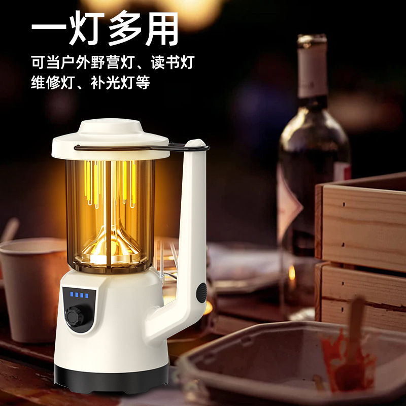 跨境探照灯强光手电筒野营灯户外钓鱼防水LED灯太阳能灯6