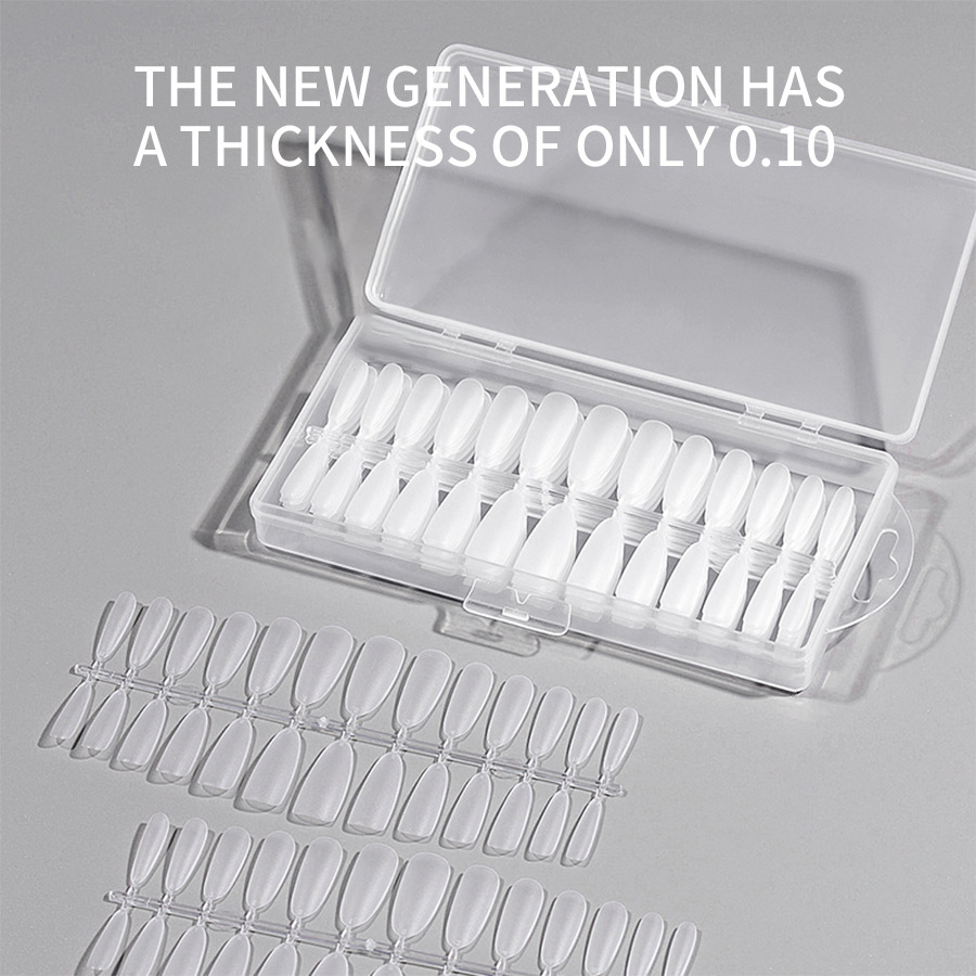 260 pieces of transparent frosted painless crystal nail molds for rapid phototherapy and extended gel nails, specially designed for nail salons