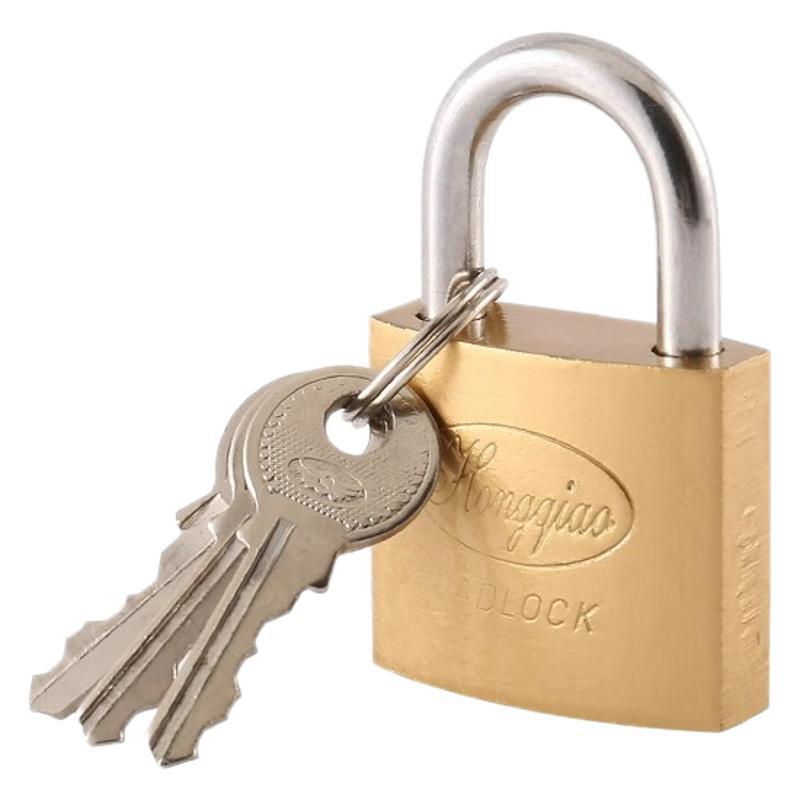 Old-fashioned lock, copper lock, universal safety door lock, stainless steel padlock, home dormitory anti-theft small copper lock, pure copper Chinese style Item Picture