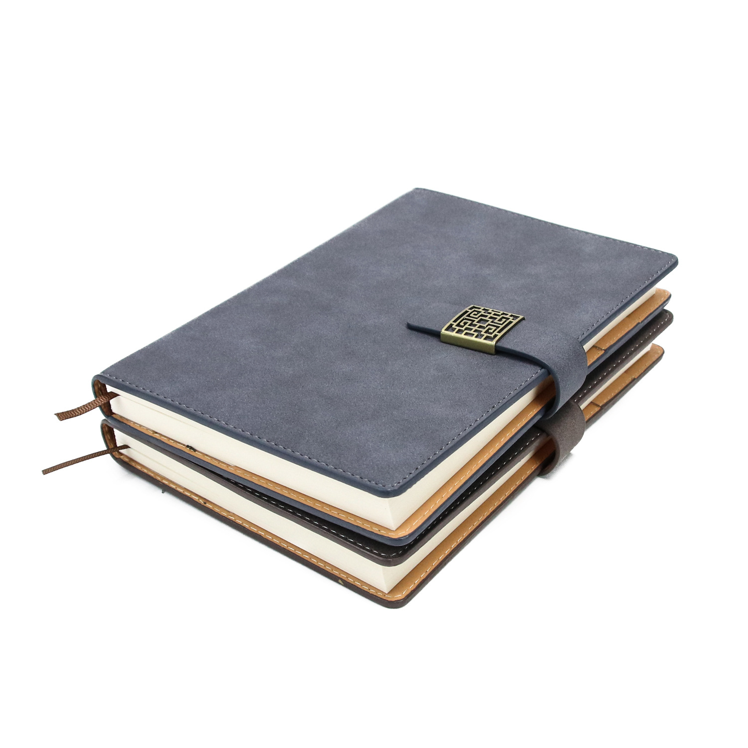 Yalong Cross-border Logo Sublimation Pu Leather Diary A5 Black Leather Hardcover Notebook Item Picture
