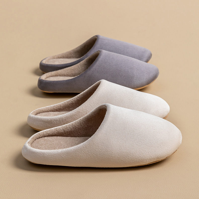 Cixi cotton slippers with soft soles, silent design, suitable for women's autumn and winter home use, indoor warmth and anti-slip, plush home cotton slippers for men full figure
