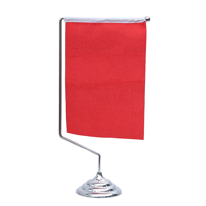 Cross-border curved pole, metal stainless steel desktop flagpole, office desk, conference table, small red flag, decorative flag Item Picture