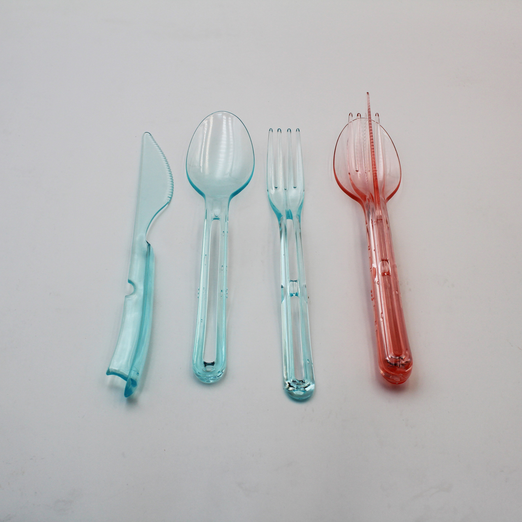 New salad knife, fork and spoon with thickened PS material, modern and simple ice cream knife, fork and spoon Specification image