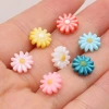 DIY jewelry accessories, natural shell hand-carved sunflowers, multi-color through-hole hairpins, earrings and pendants wholesale Application Scenario