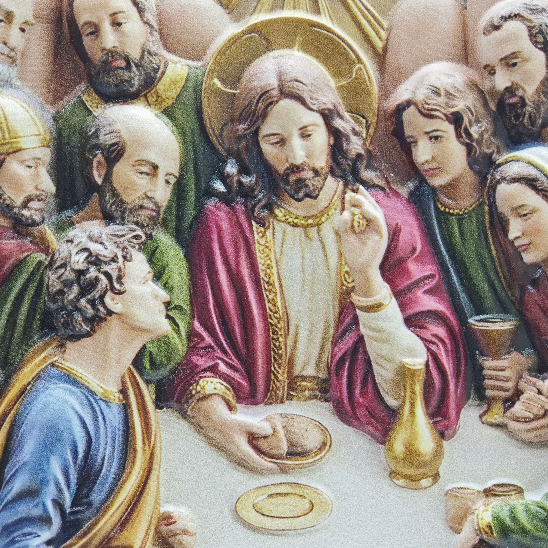 Cross-border foreign trade square Last Supper resin ornaments and pendants, church home decoration three-dimensional relief handicrafts Application Scenario