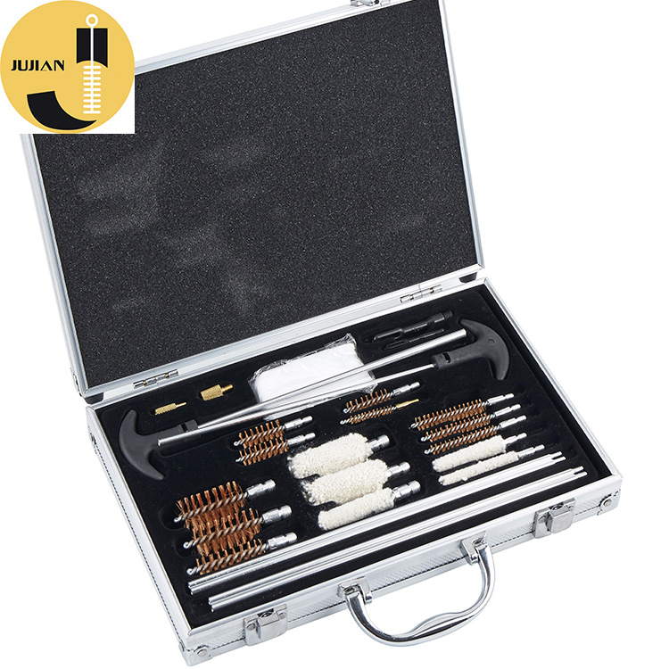 Cross-border gun barrel brush tool cleaning set GK06 Copper brush, cotton brush, gun cleaning tool, aluminum rod, aluminum box, customized gun brush full figure