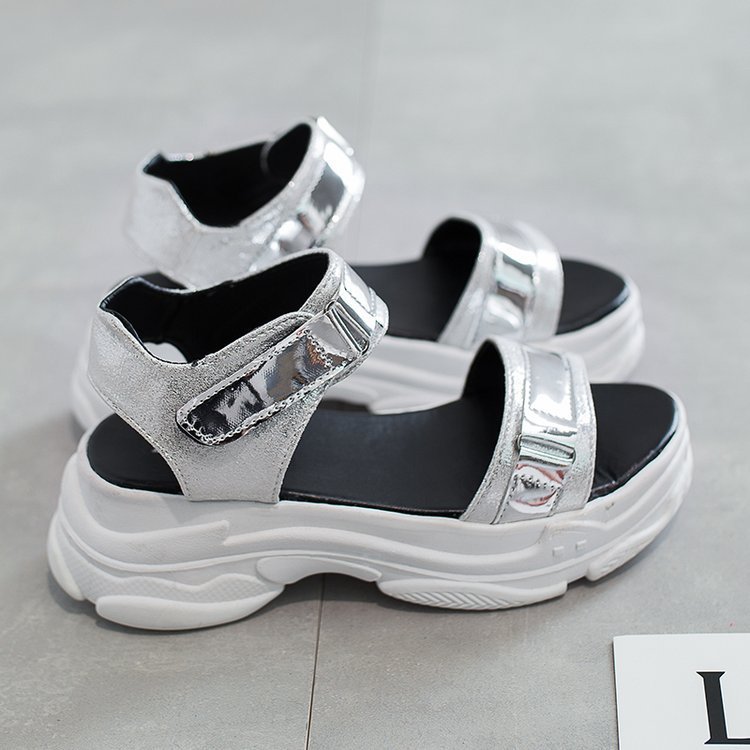 Summer outerwear women's shoes 2025 new style 5 cm thick-soled casual sandals Women's Velcro fashion shoes Specification image