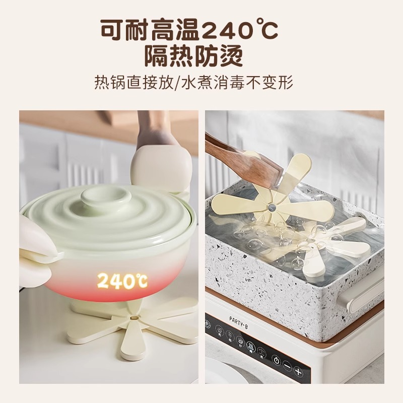 隔热防烫餐桌杯垫防水防污厨房餐垫圣诞树免洗硅胶锅垫家用隔热垫详情图2