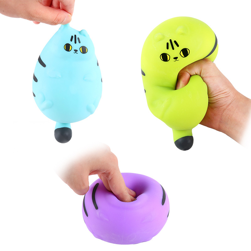 Hiku Fat Cat Squeeze Fun Stress-relieving Toys, stress-relieving squeeze toys, soft silicone rubber release children's dolls Application Scenario