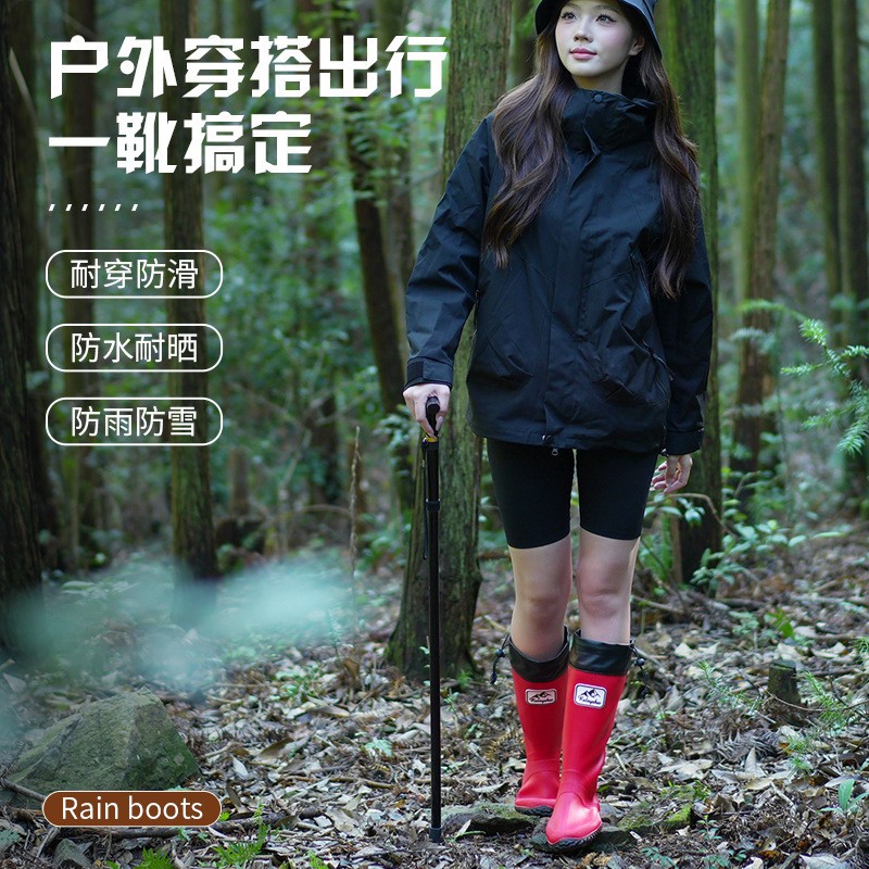 男式雨鞋实物图