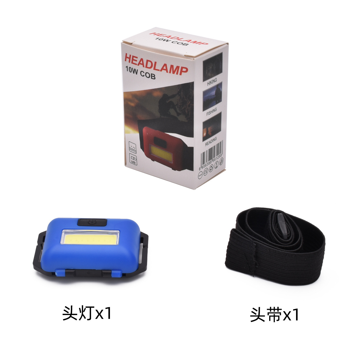 Mini COB three-section No. 7 Pool Headlamp Plastic night cycling and night fishing headlamp outdoor headlamp Specification image