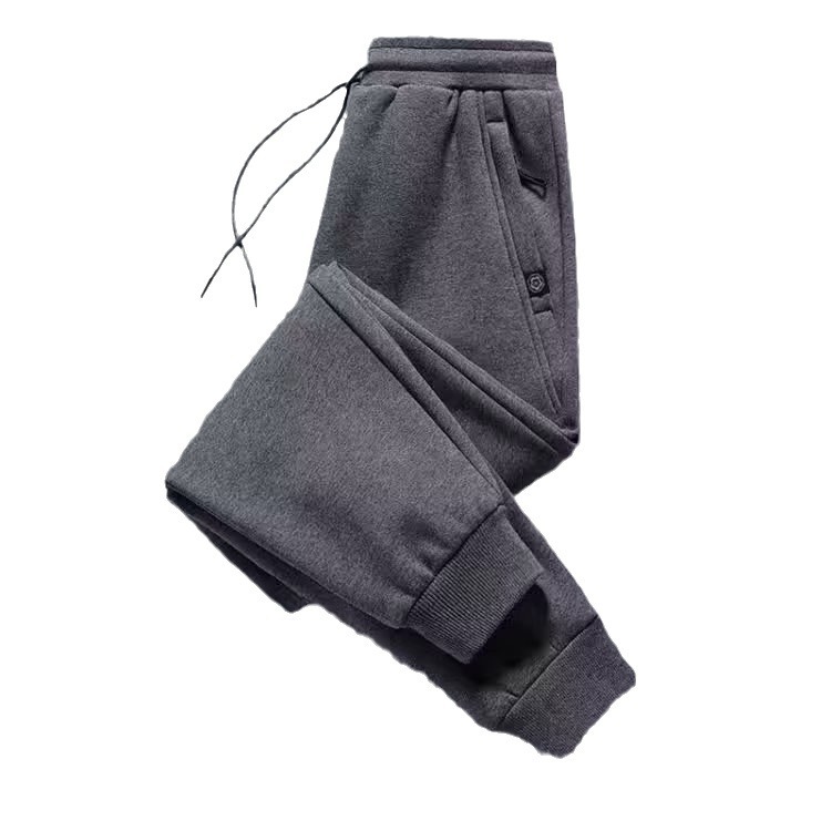 Men's casual long pants for autumn and winter, featuring a new style of plum blossom zipper sporty and warm sweatpants Item Picture