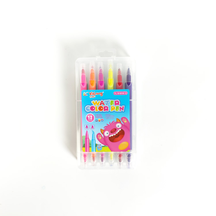 Yalong Cross-border best-selling brush tip watercolor pens, double-pointed watercolor pens Specification image