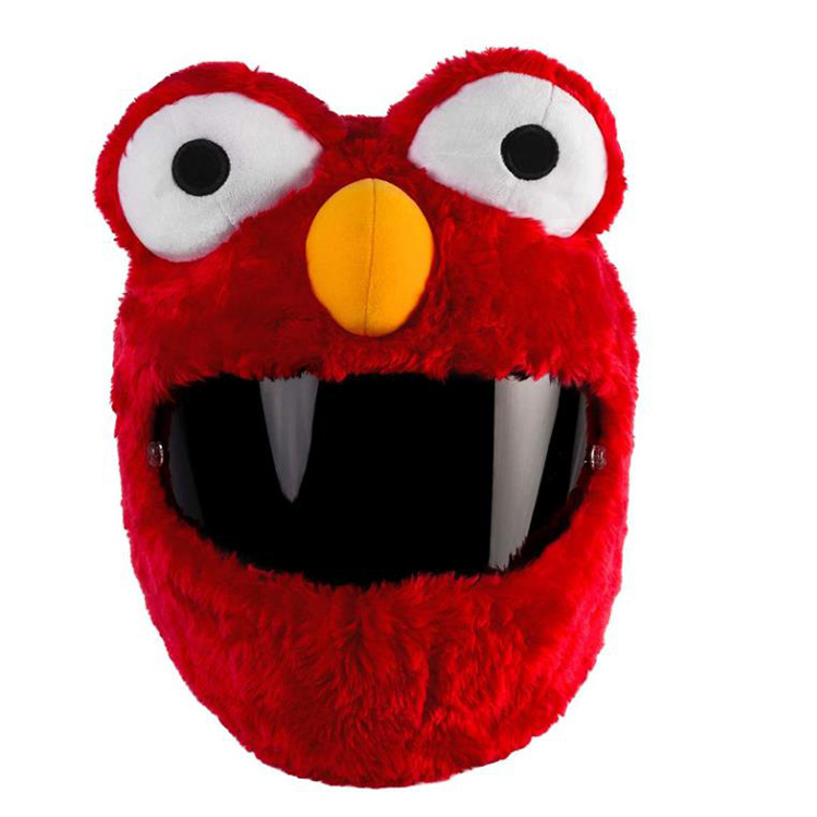 Motorcycle plush helmet cover, frog big eye head cover, electric motorcycle cap cover, waterproof headwear Application Scenario