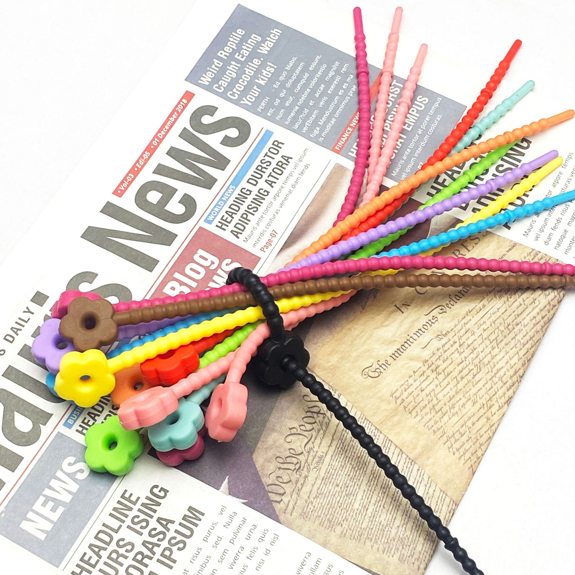 Manufacturer's 210mm colored silicone cable ties, self-locking type, diy handcrafted cable binding accessories details Picture