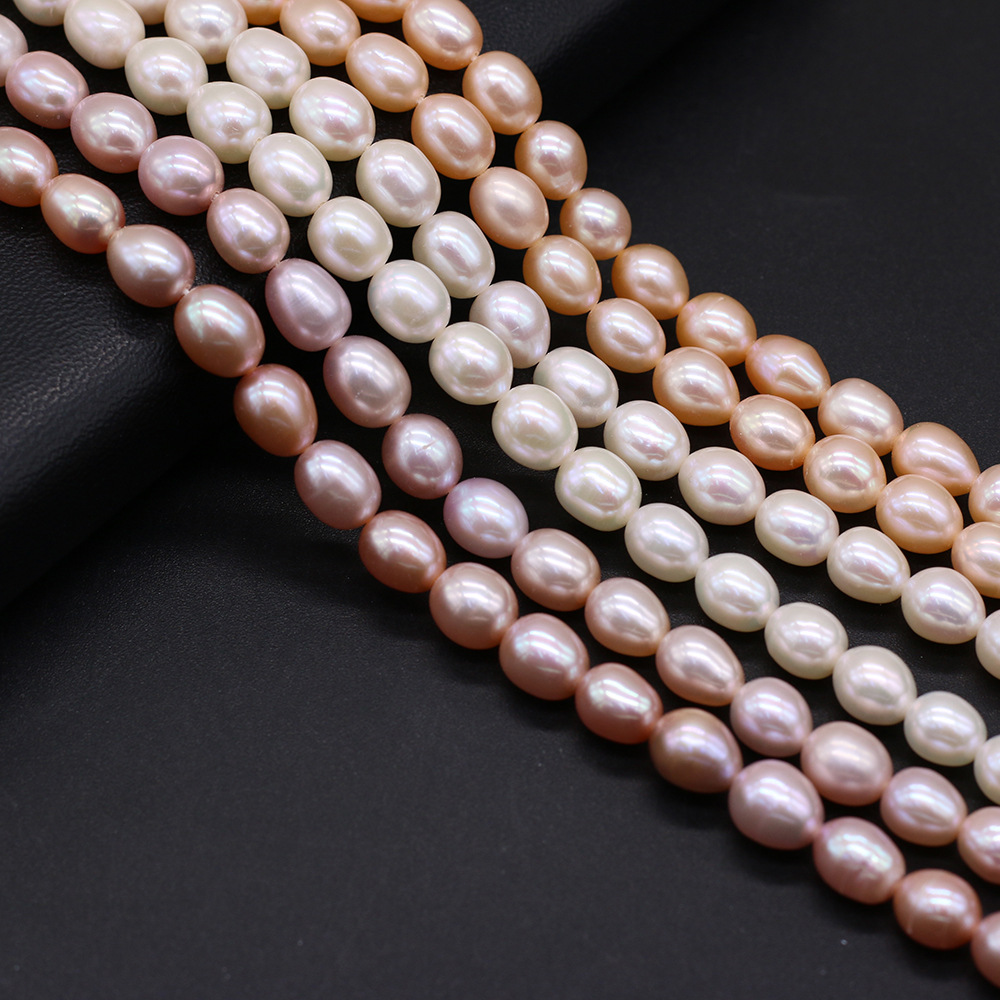 Natural freshwater pearl rice-shaped pearl DIY jewelry accessories, handcrafted jewelry necklaces production and wholesale