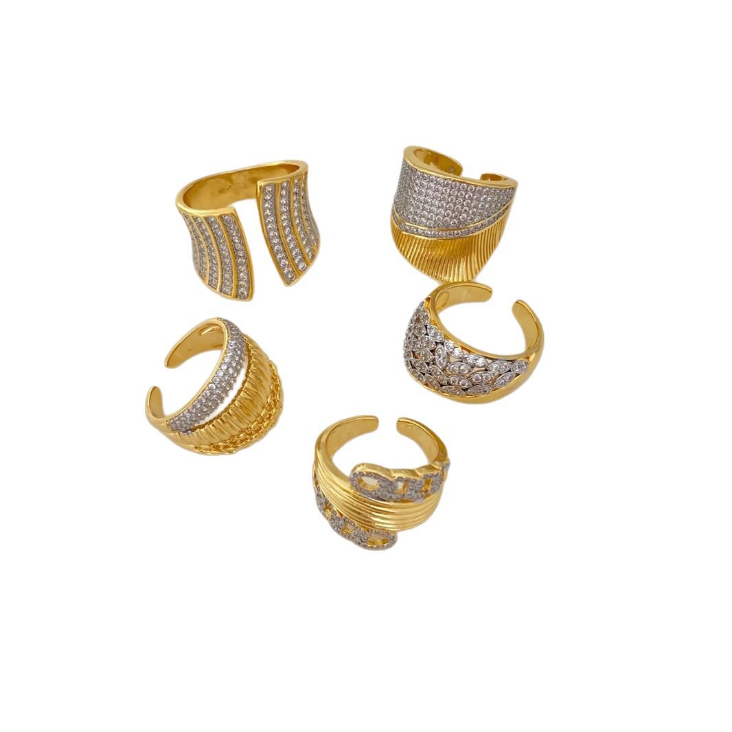 Factory direct sales: Popular cross-border sales in Europe and America. Wide ring with full diamond Settings. Factory direct sales Item Picture