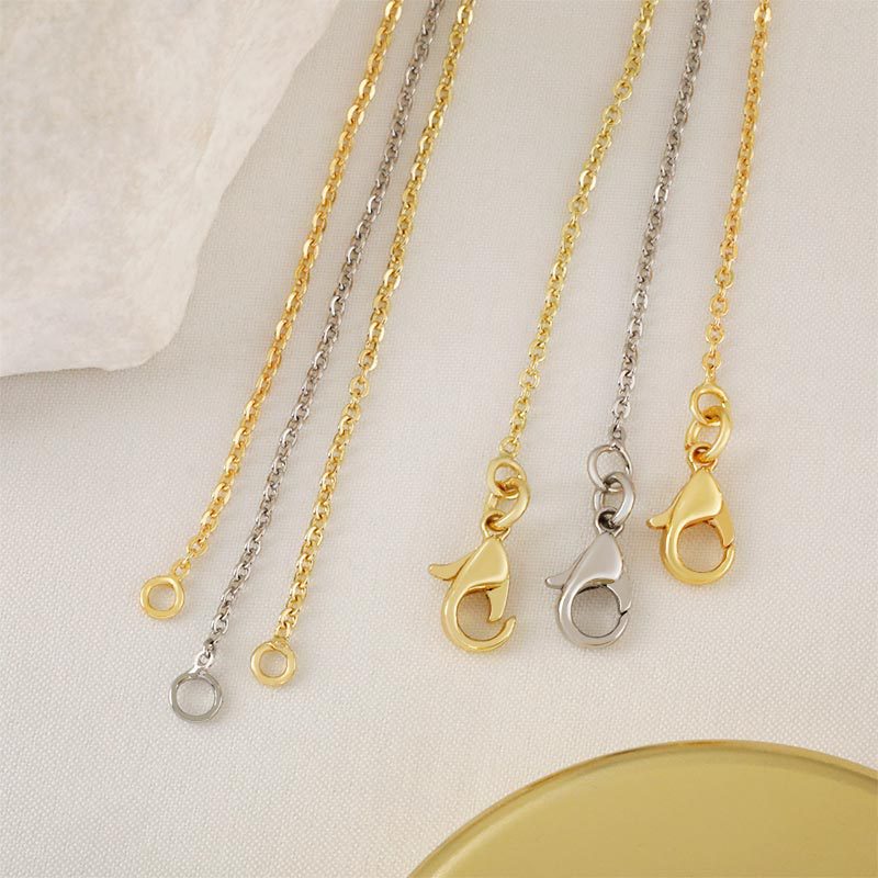 Honglu 18k gold-plated non-fading O-shaped chain diy handmade jewelry 45CM high-end collarbone chain extension chain details Picture