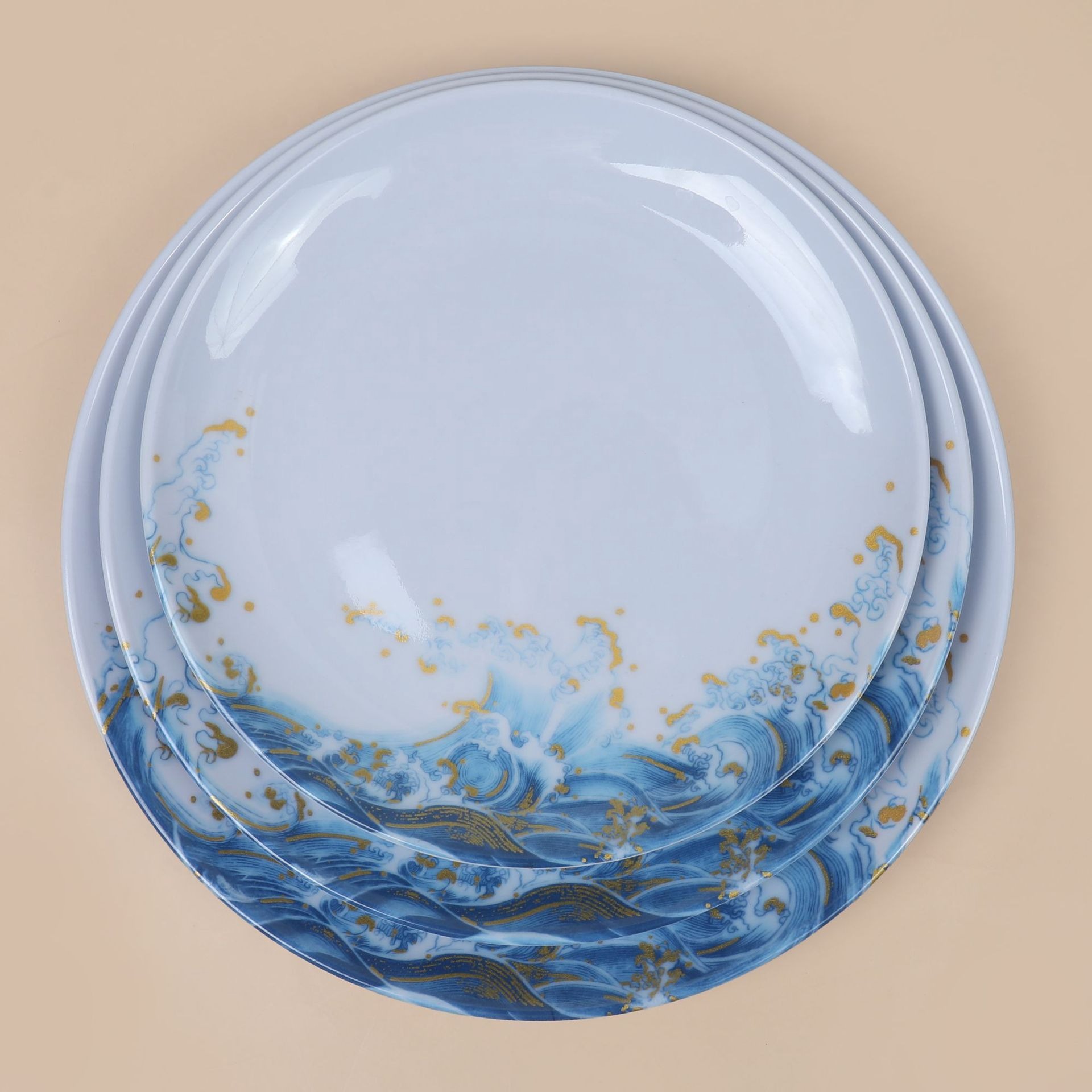 White melamine tableware for export, ramen bowls, bowls for noodle restaurants, plastic spicy hot pot and rice noodle soup bowls, commercial soup bowls for export Specification drawing