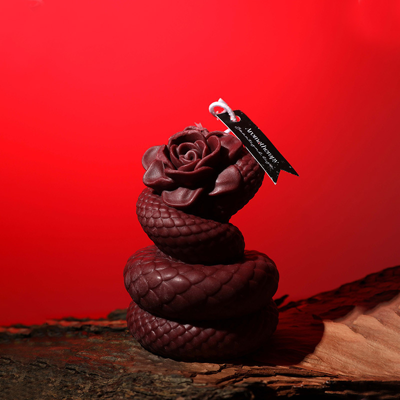 Romantic couple sm props and supplies, snake-shaped rose romantic low-temperature scented candles, high-end bedroom scented candles wholesale details Picture