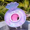 Backrest shell swimming ring, transparent handle, sequined children's sunken seat ring, cartoon print baby armpit ring details Picture